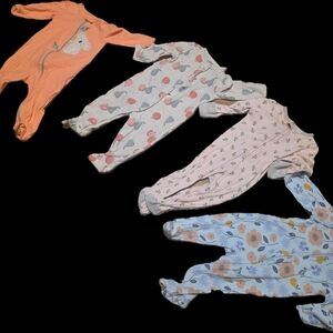 Cozy Kids Footies Set - Orange, Pink, Blue